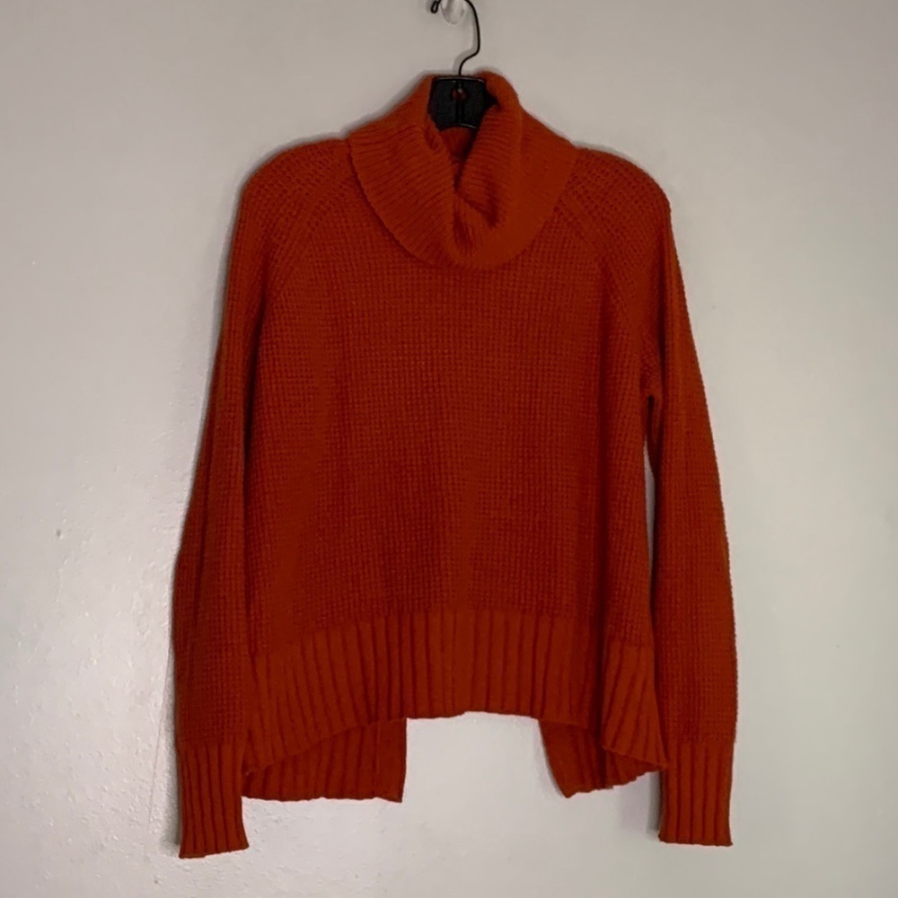 Madewell autumn orange net split back cowl neck sweater women’s small